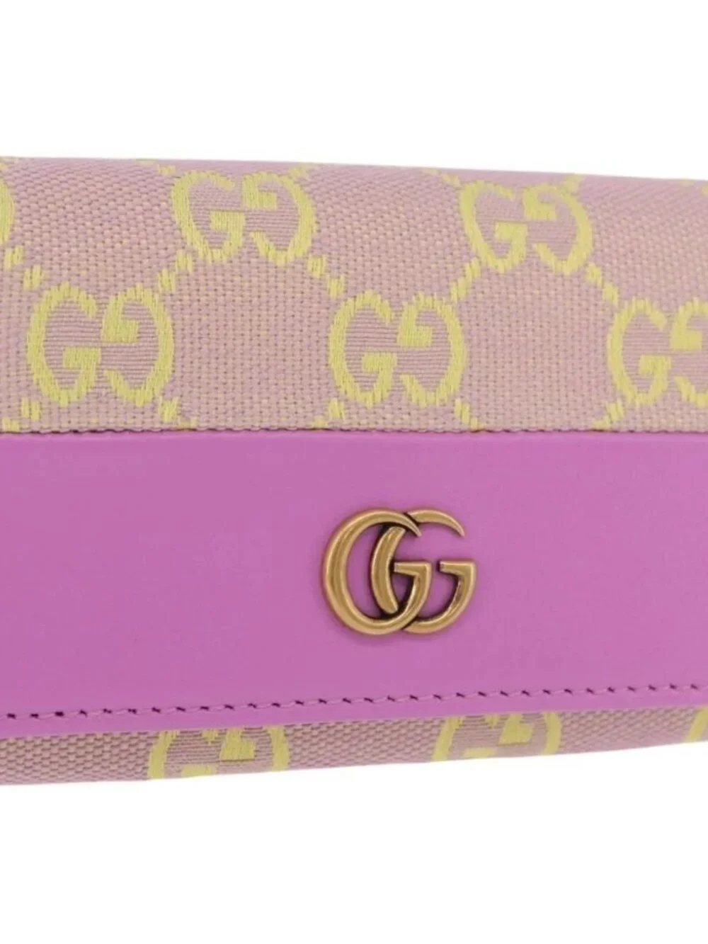 GUCCI GG Canvas Card Case Purple 783120 Auth SW2352SM